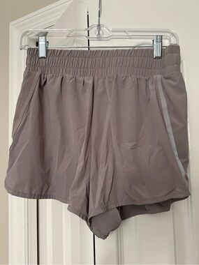 Women's Athletic Elastic-Waist Shorts in Mauve Taupe